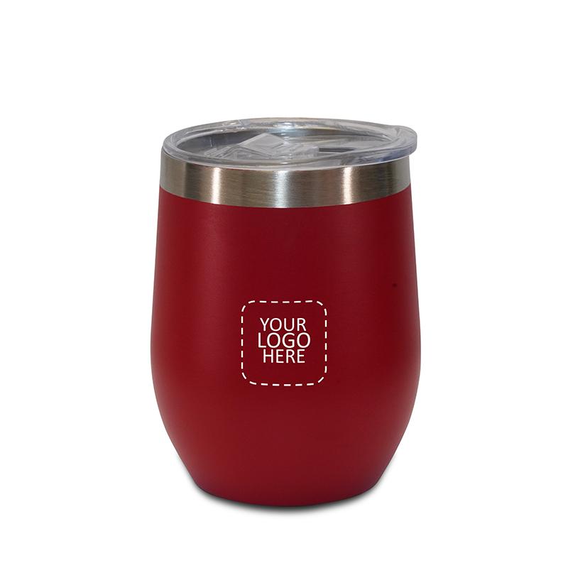 Vaccuam Insulated Coffee Mug With Clear Lid And Anti Slip Base Red